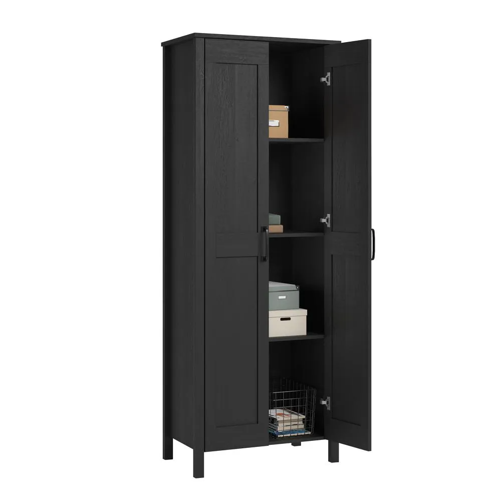 2-Door Storage Cabinet Raven Oak By Sauder