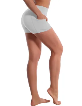 2.5" Side Pockets Yoga Shorts lightgray