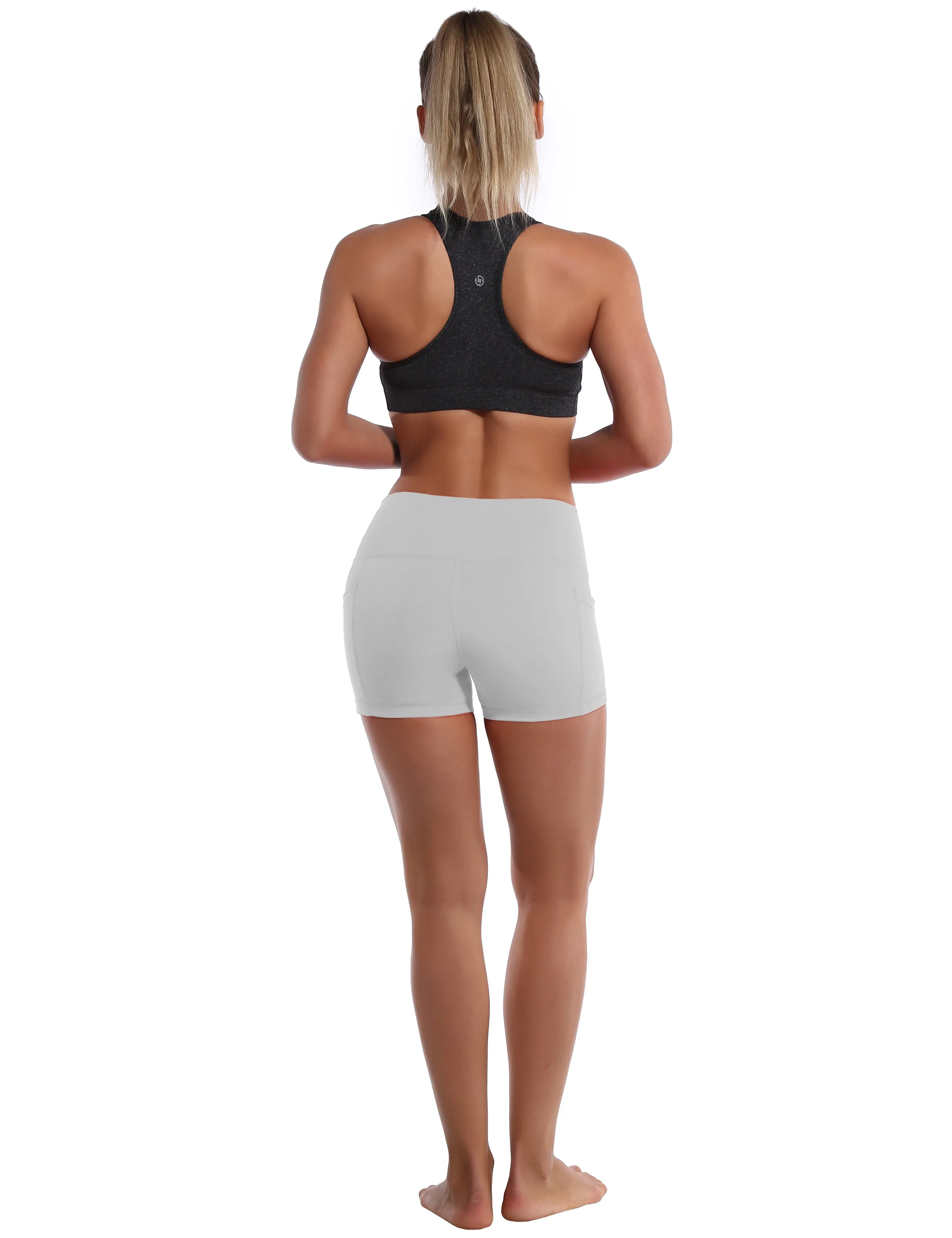 2.5" Side Pockets Yoga Shorts lightgray