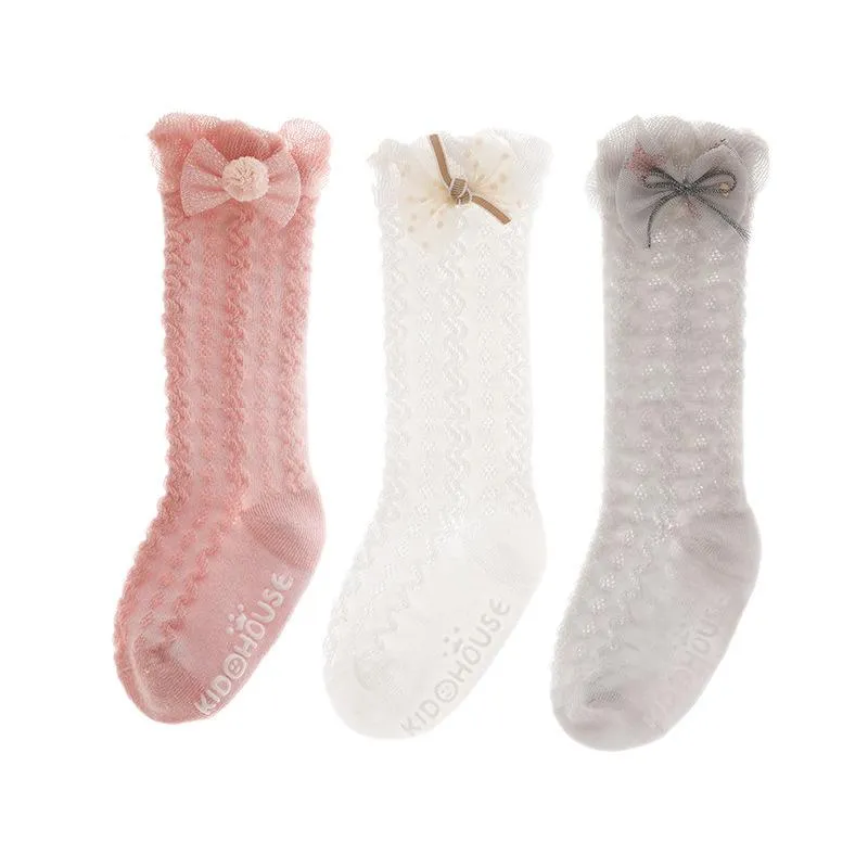 3PCS Baby Girl Summer Thin Mesh Socks Newborn