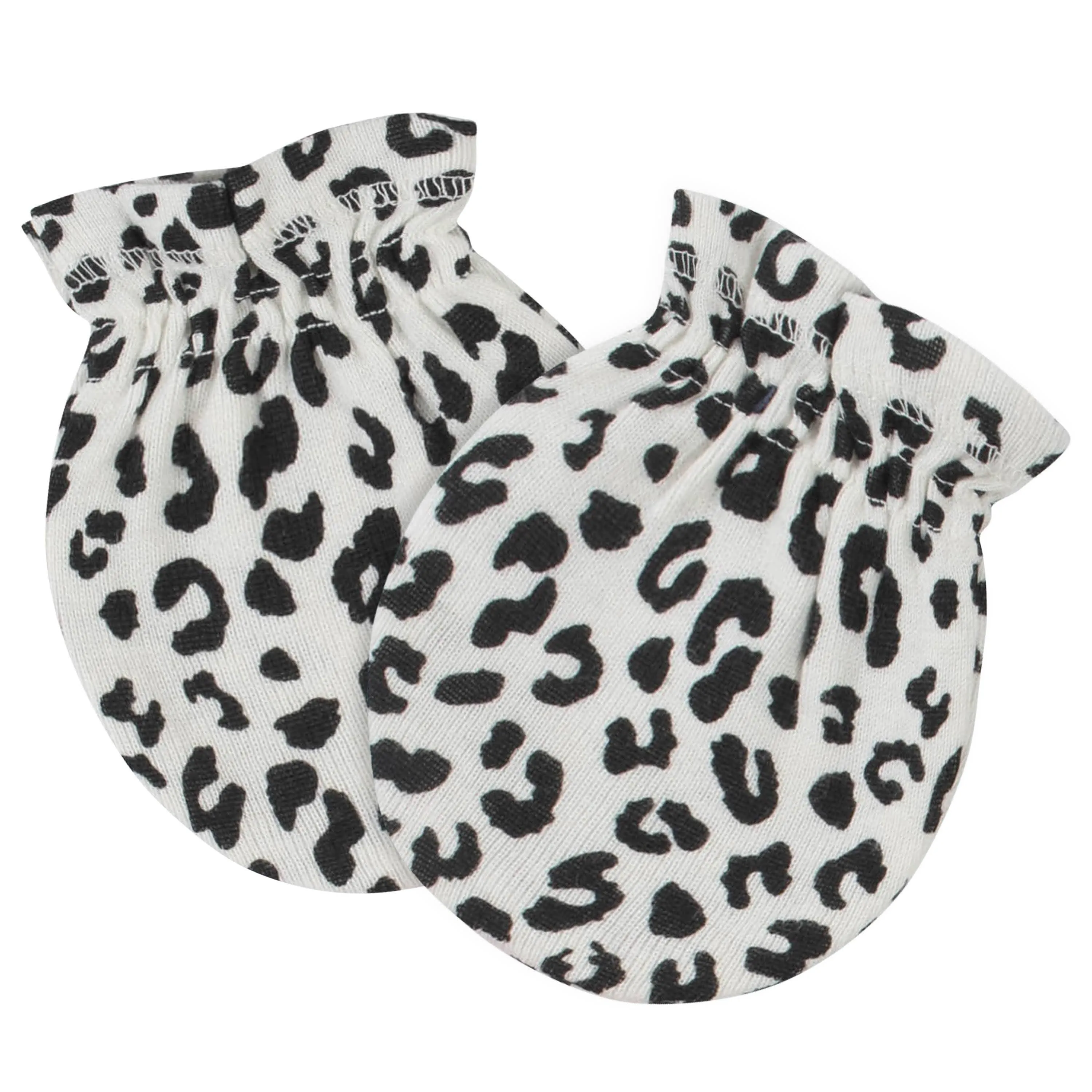 4-Pack Baby Girls Leopard No Scratch Mittens