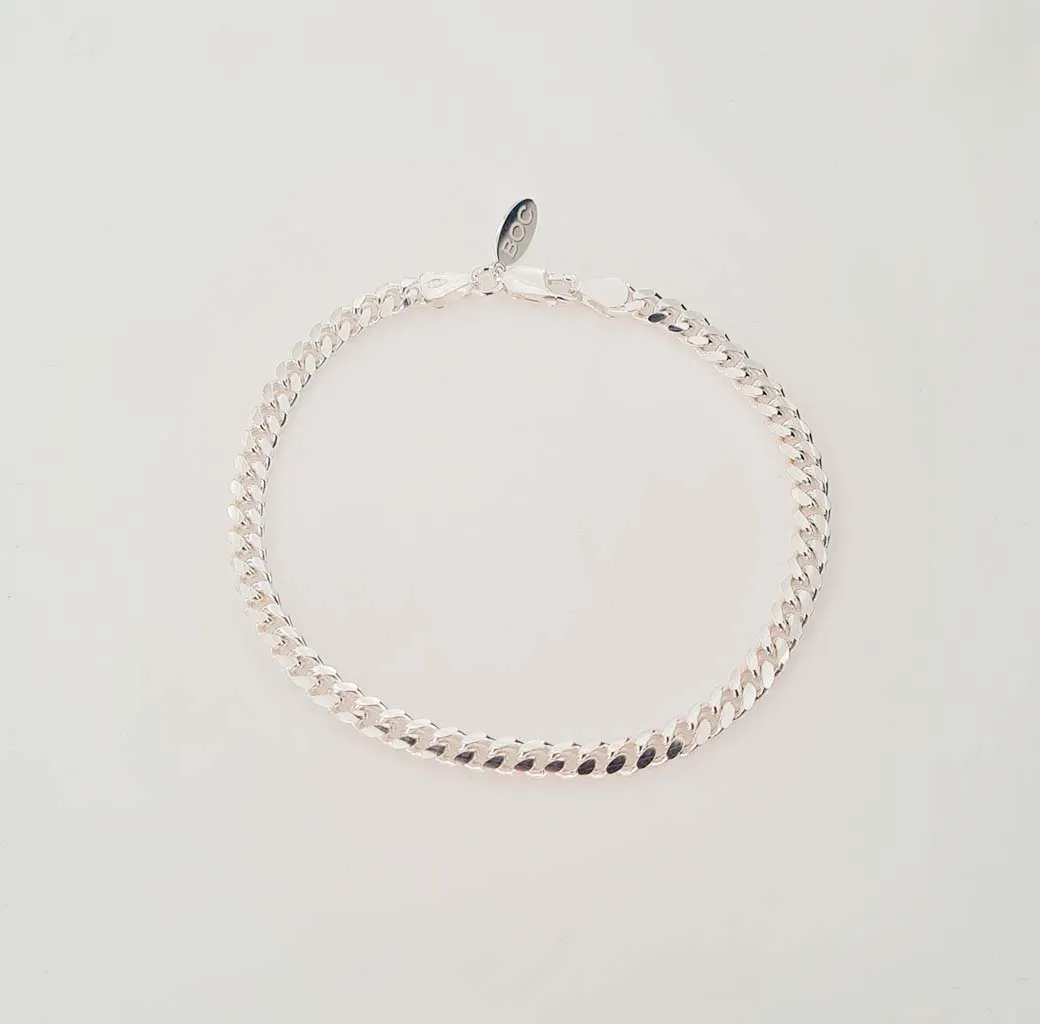 Armbånd, Chunky Cuban Kæde, sterlingsølv, 17-21 cm/5 mm