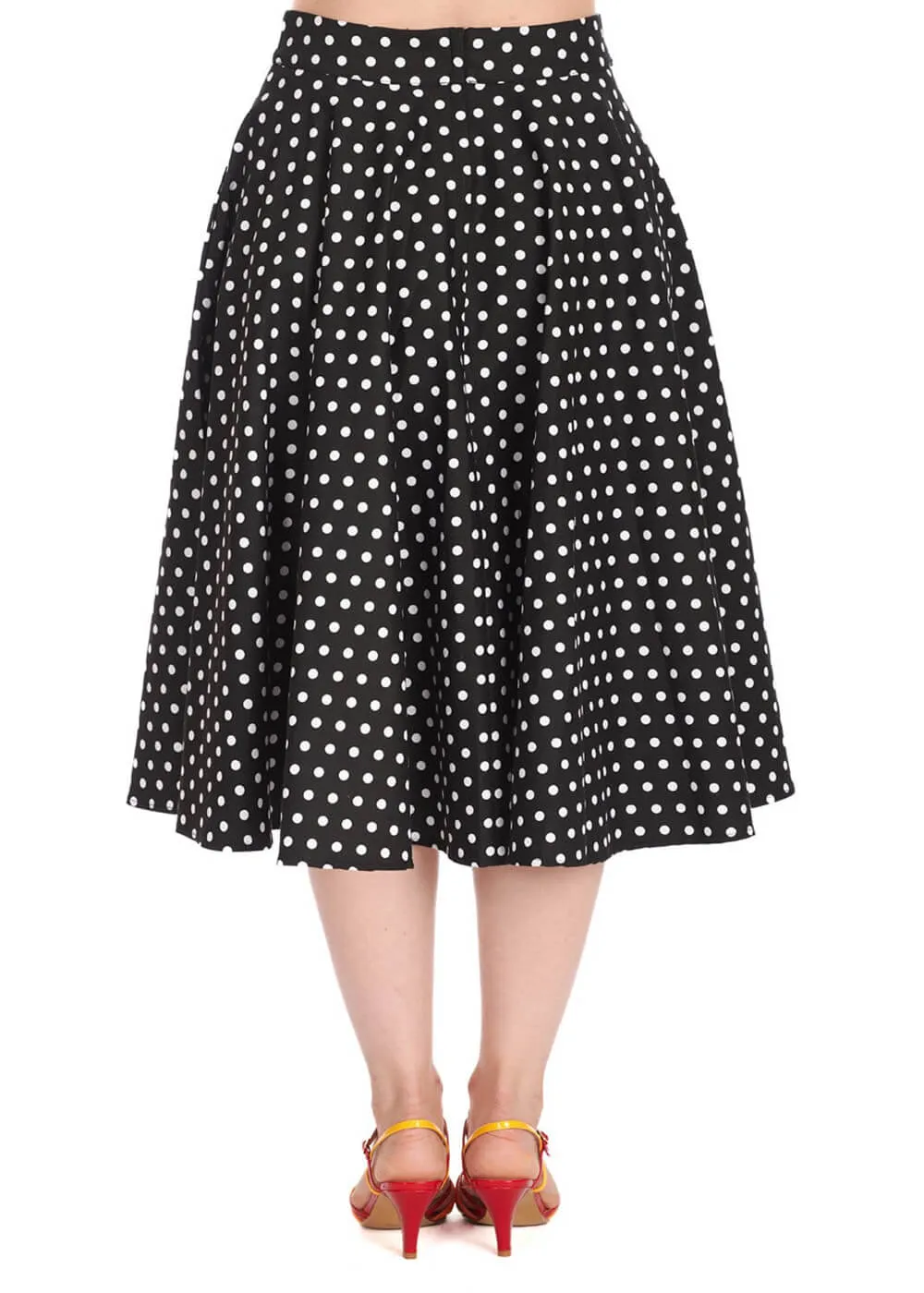 Banned Dot Days 50's Swing Skirt Black