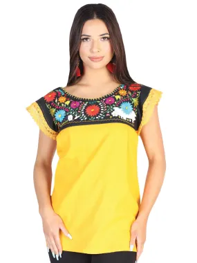 Blusa Artesanal Eden Bordada de Flores para Mujer