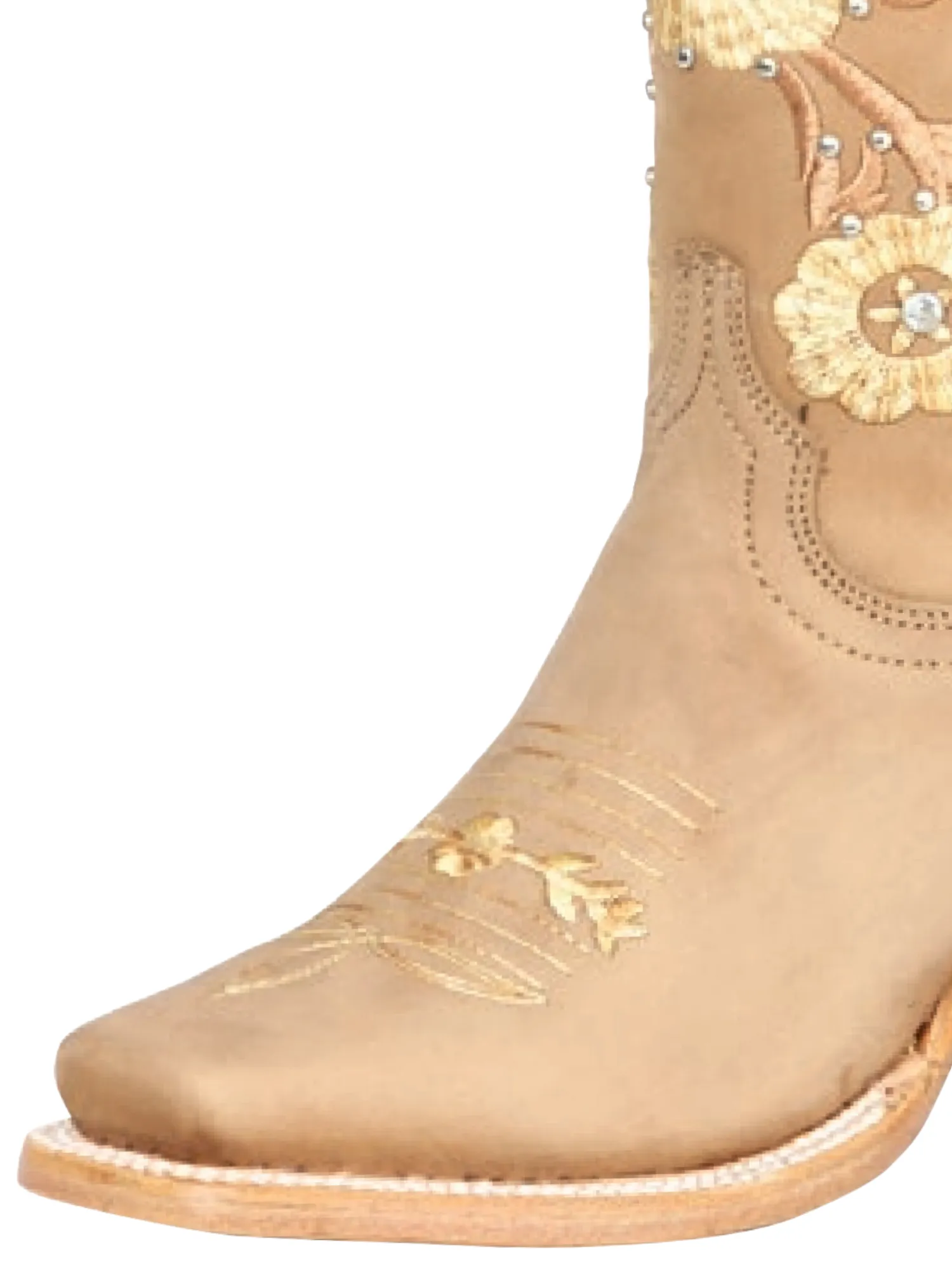 Botas Vaqueras Rodeo con Tubo Bordado de Flores de Piel Genuina para Mujer 'Jar Boots' - ID: 126450