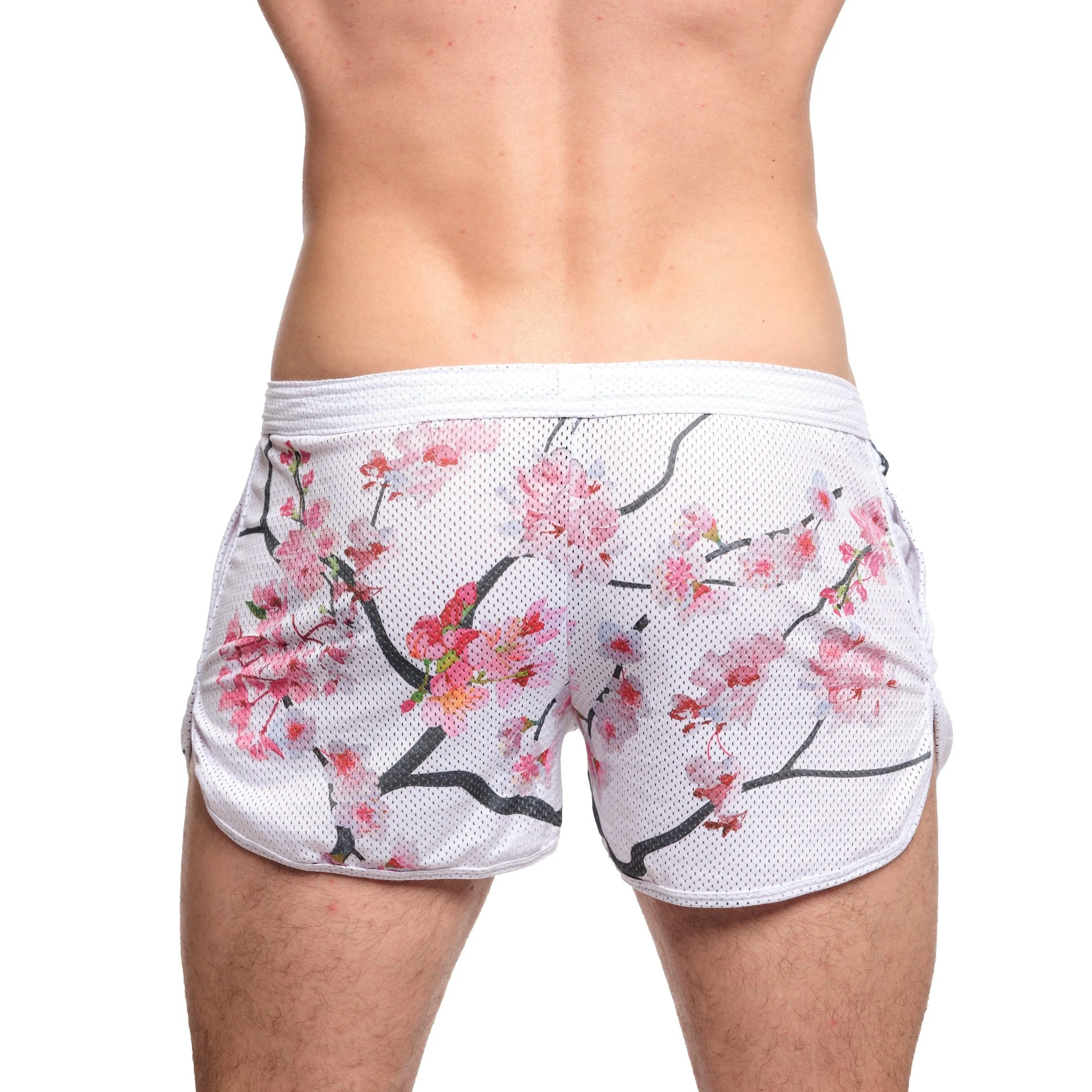 Cherry Blossom Mesh Short White