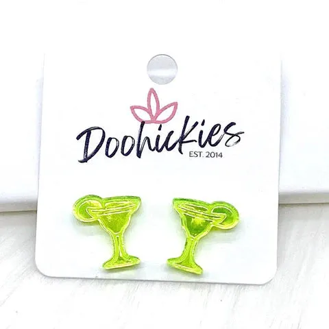 Cinco de Mayo Stud Earrings - Lime Margarita