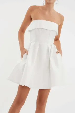 Cristine Strapless Mini Dress Ivory