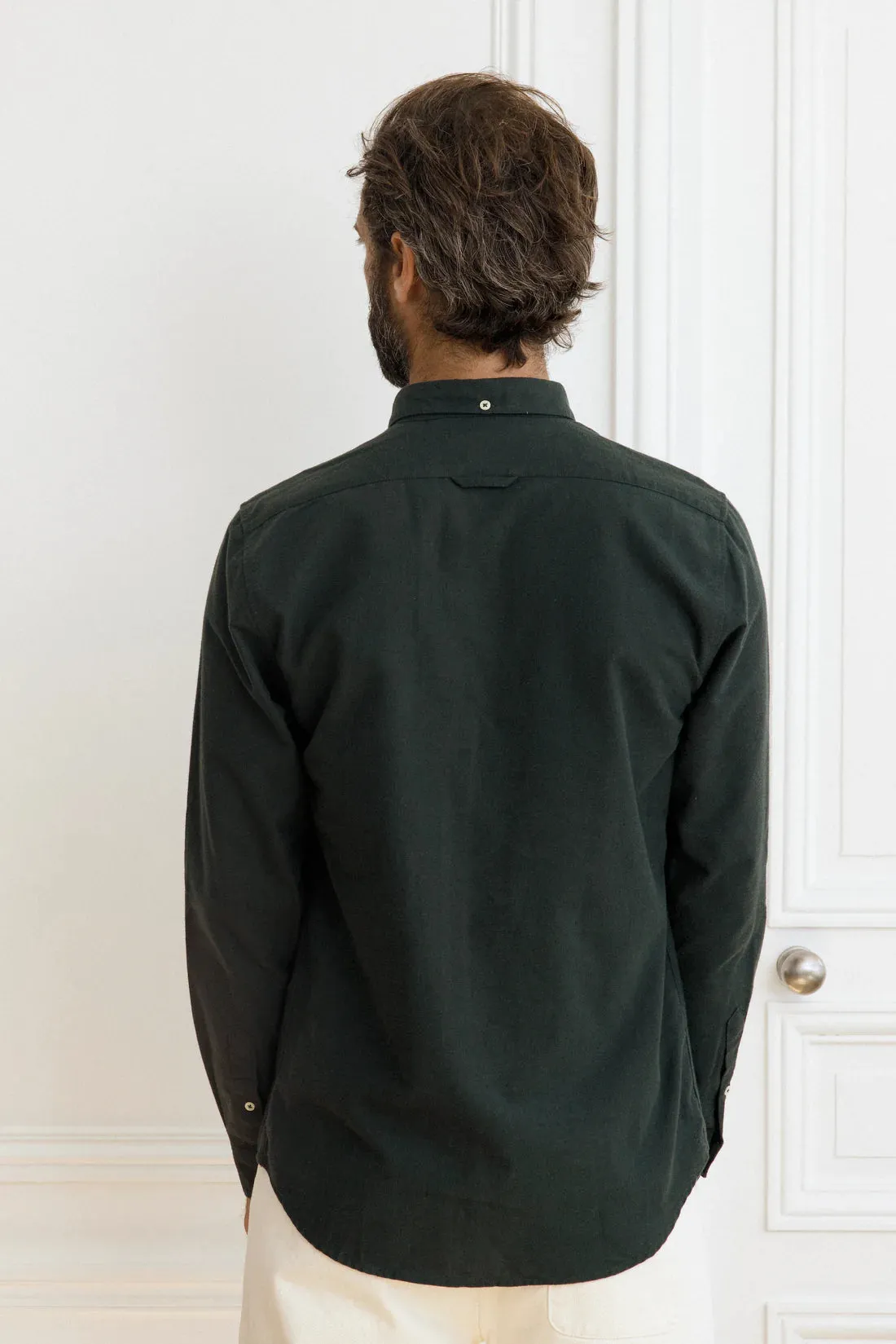 Cuisse de Grenouille Dark Green Brushed Oxford Shirt