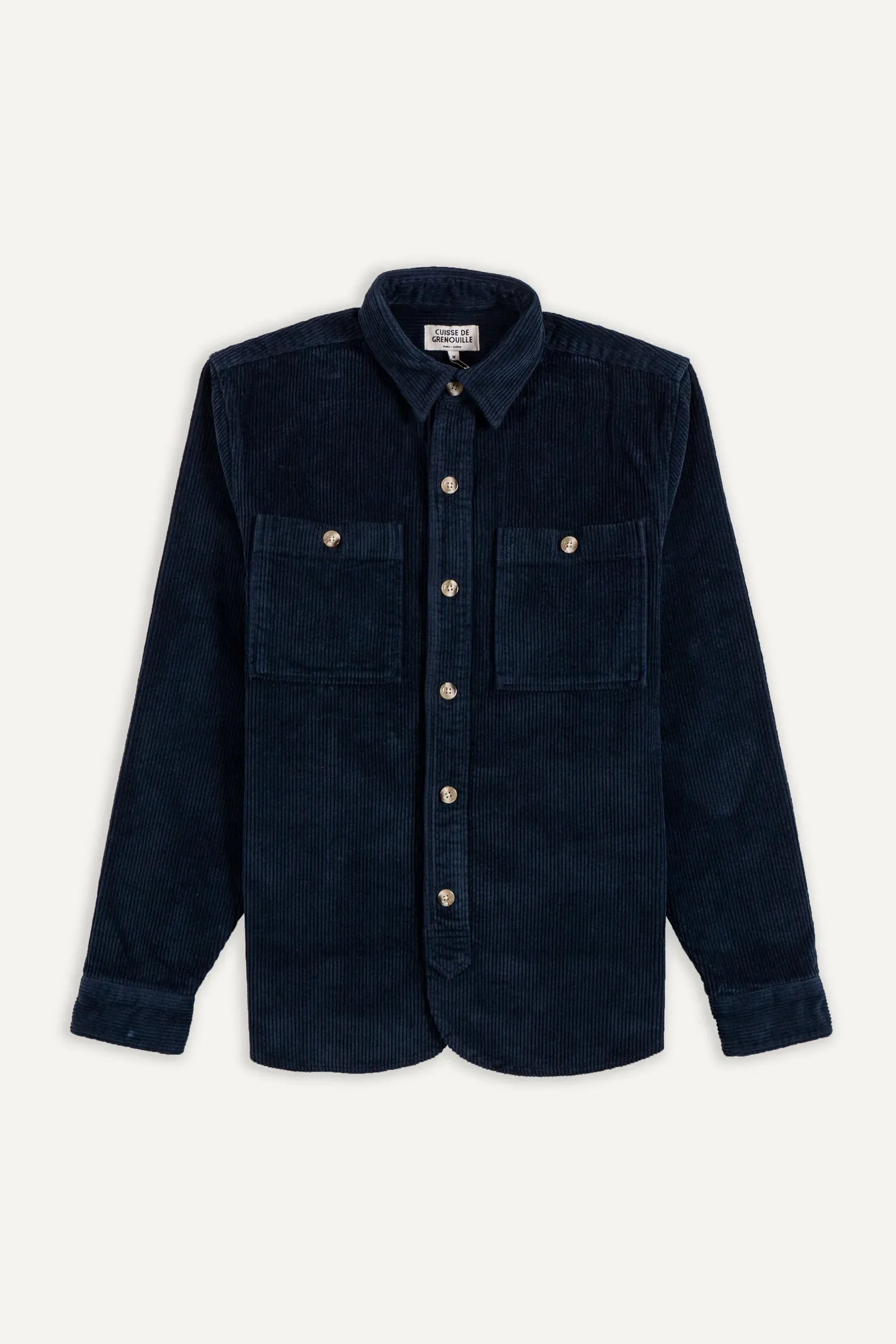 Cuisse de Grenouille Dark Navy Blue Velvet Corduroy Paris Shirt