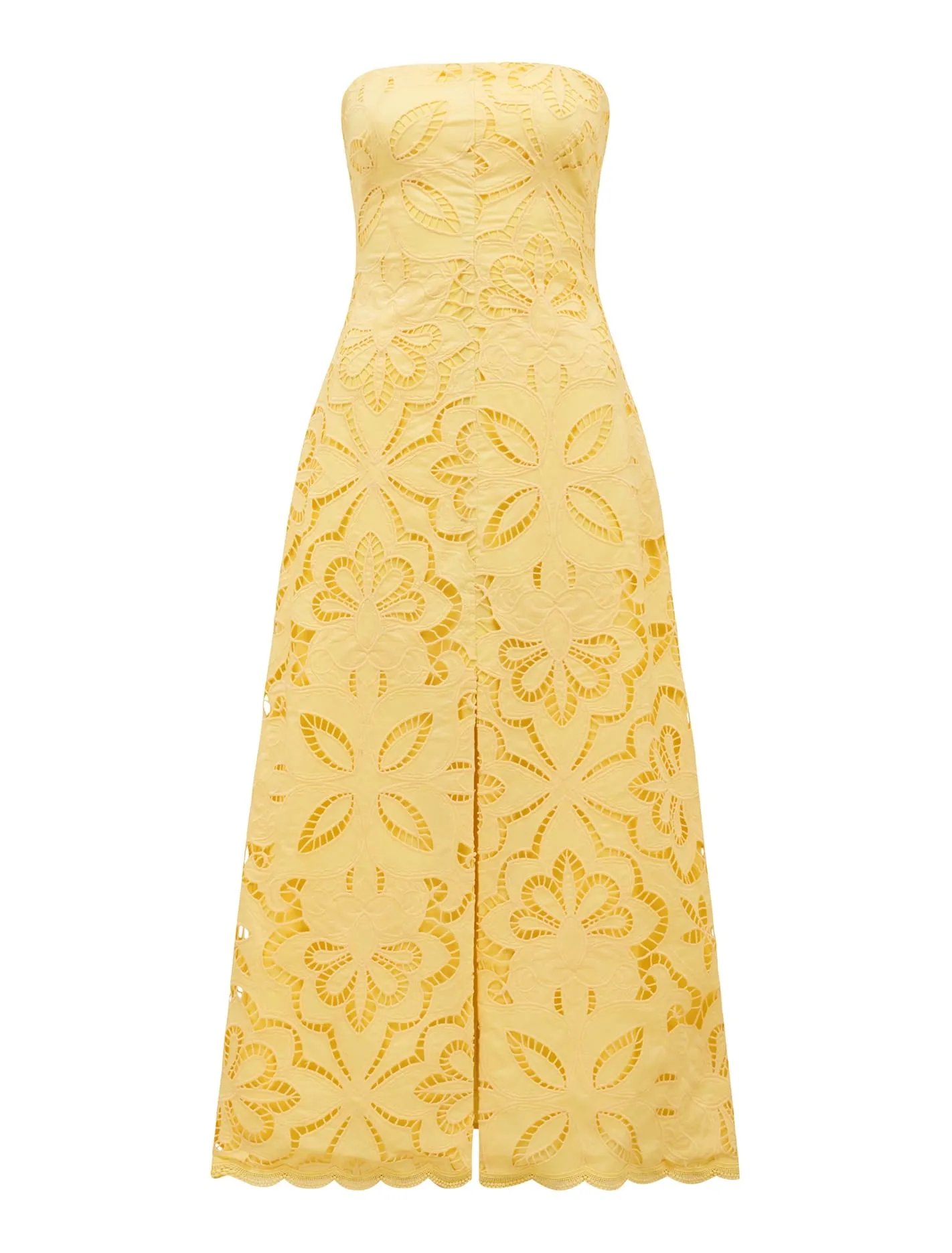 Daphne Broderie Strapless Midi Dress