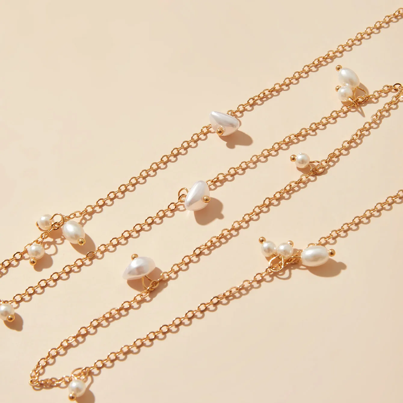 Faux Pearl Decor Waist Chain