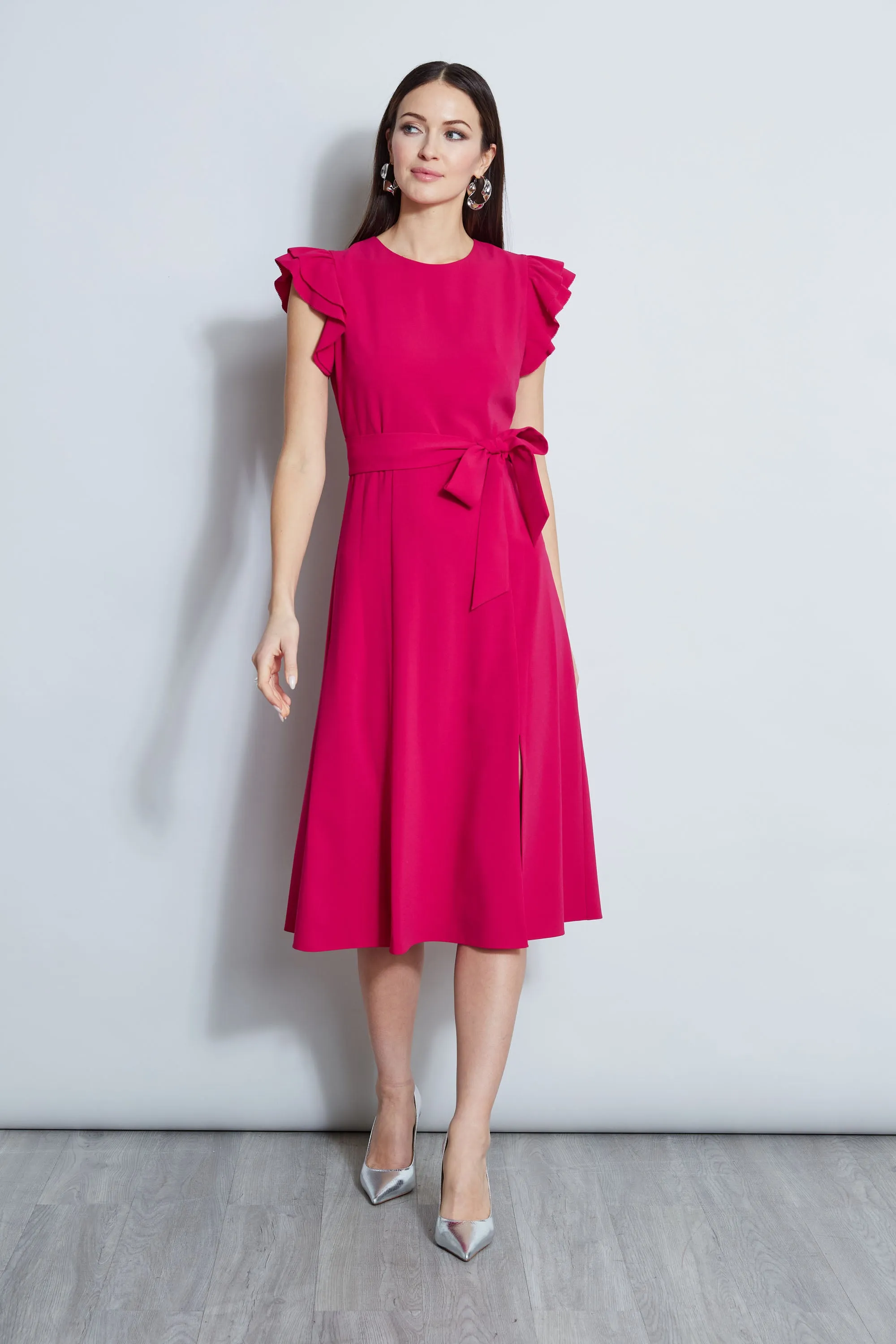 Flutter Sleeve Midi Dress