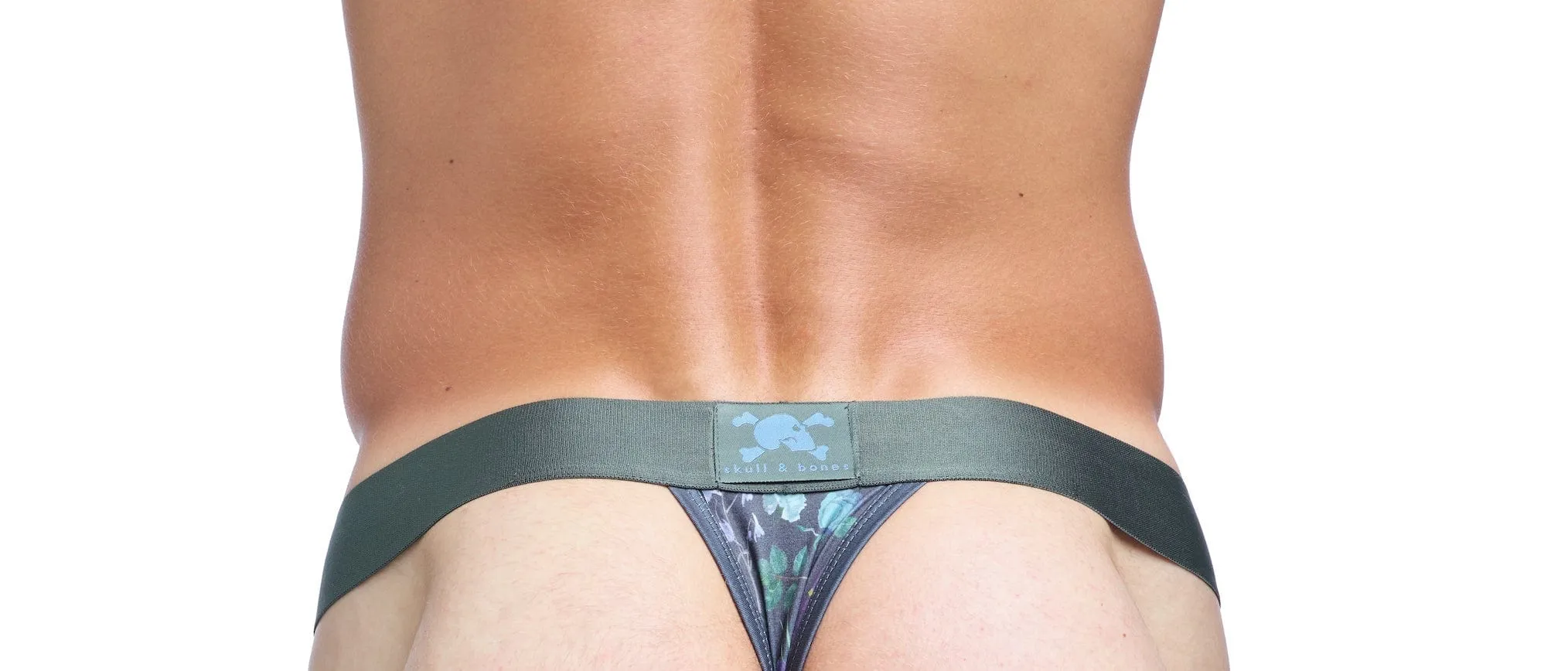 Hand-Painted Dutch Floral Thong Green