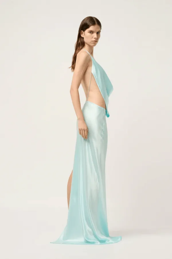 Iced Bias Maxi Dress Blue