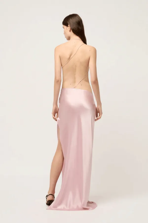 Iced Bias Maxi Dress Pink