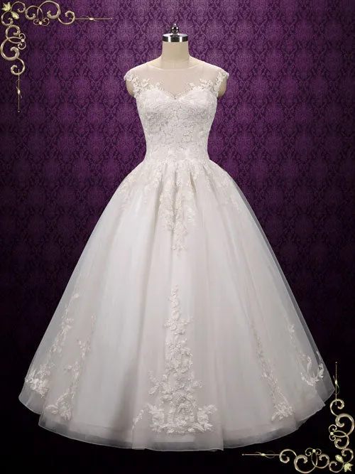 Lace Ball Gown Wedding Dress with Illusion Neckline ARCHIE