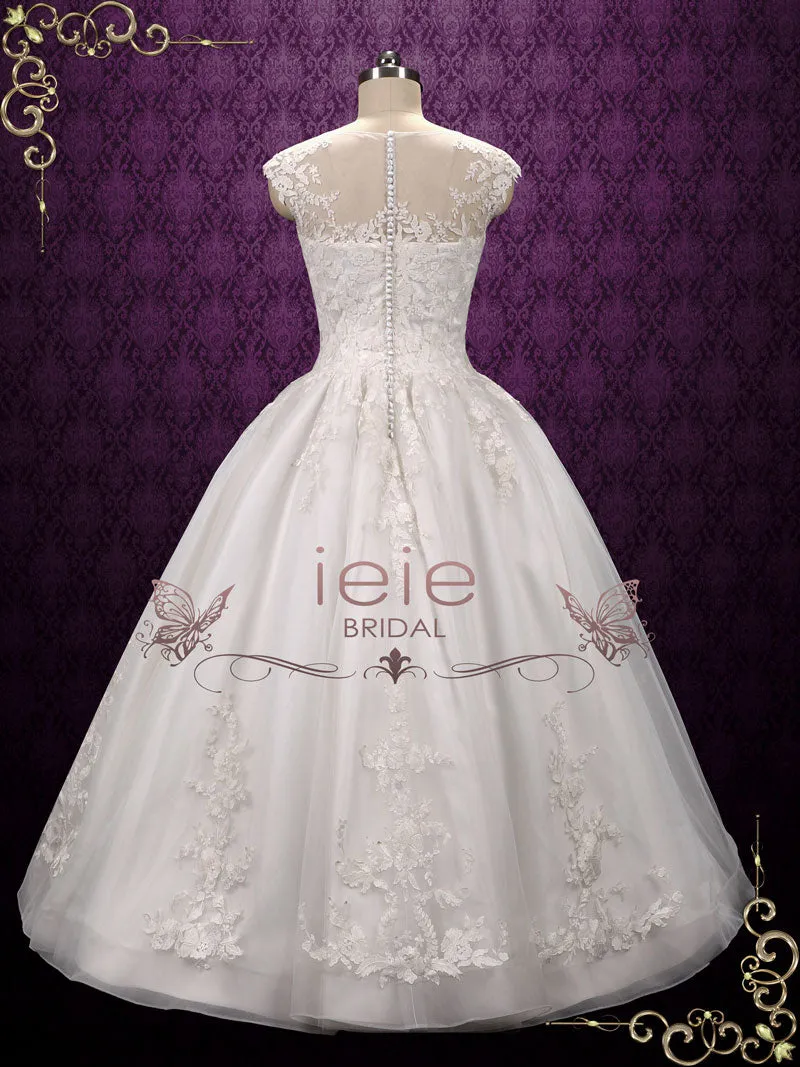 Lace Ball Gown Wedding Dress with Illusion Neckline ARCHIE