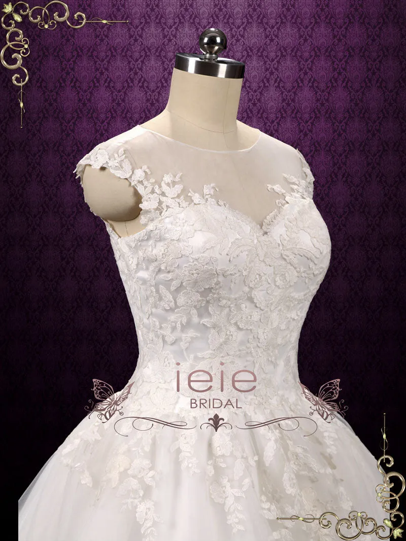 Lace Ball Gown Wedding Dress with Illusion Neckline ARCHIE