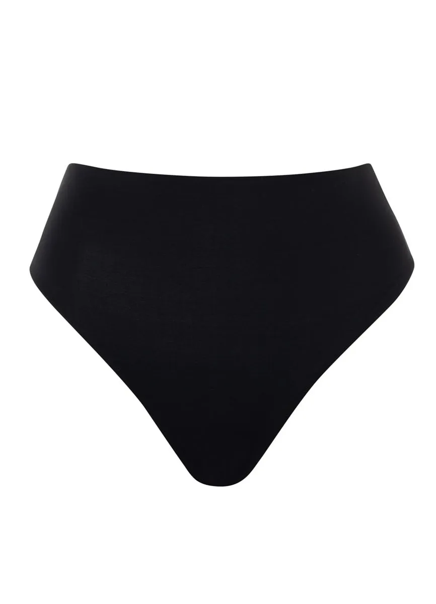 Maaji Ink Black Sully High Rise/High Leg Bikini Bottom