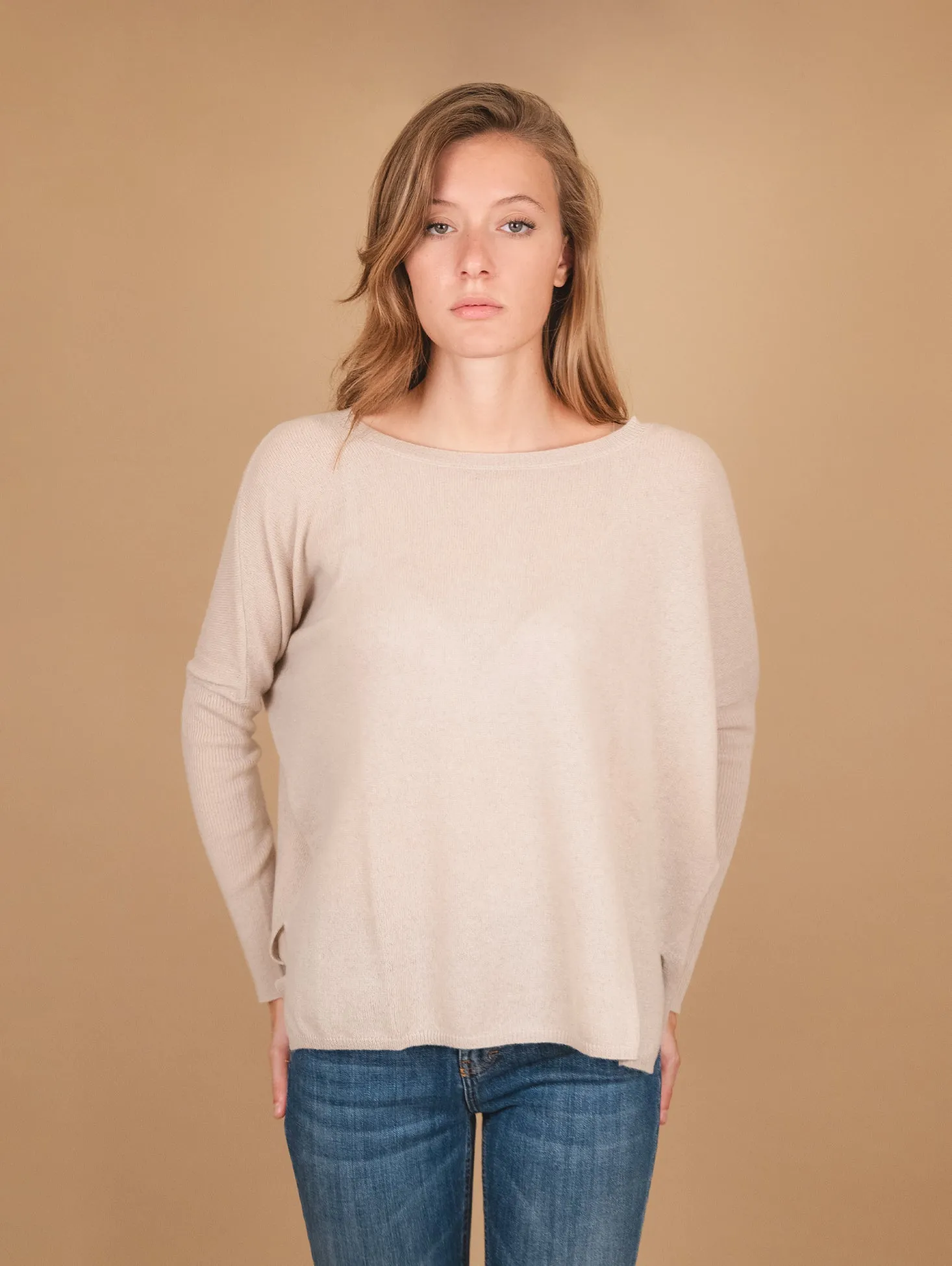 MAGLIA OVER IN CASHMERE ECO-FRIENDLY BEIGE