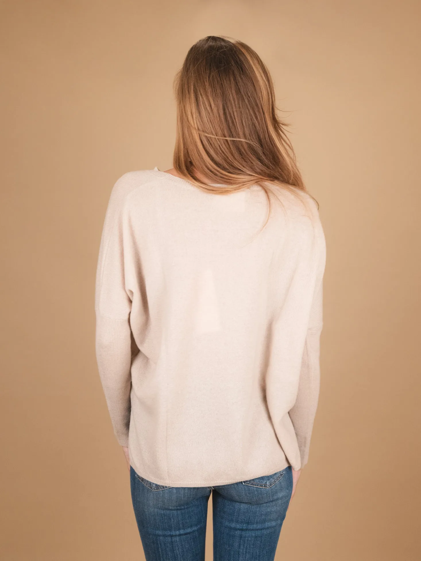 MAGLIA OVER IN CASHMERE ECO-FRIENDLY BEIGE