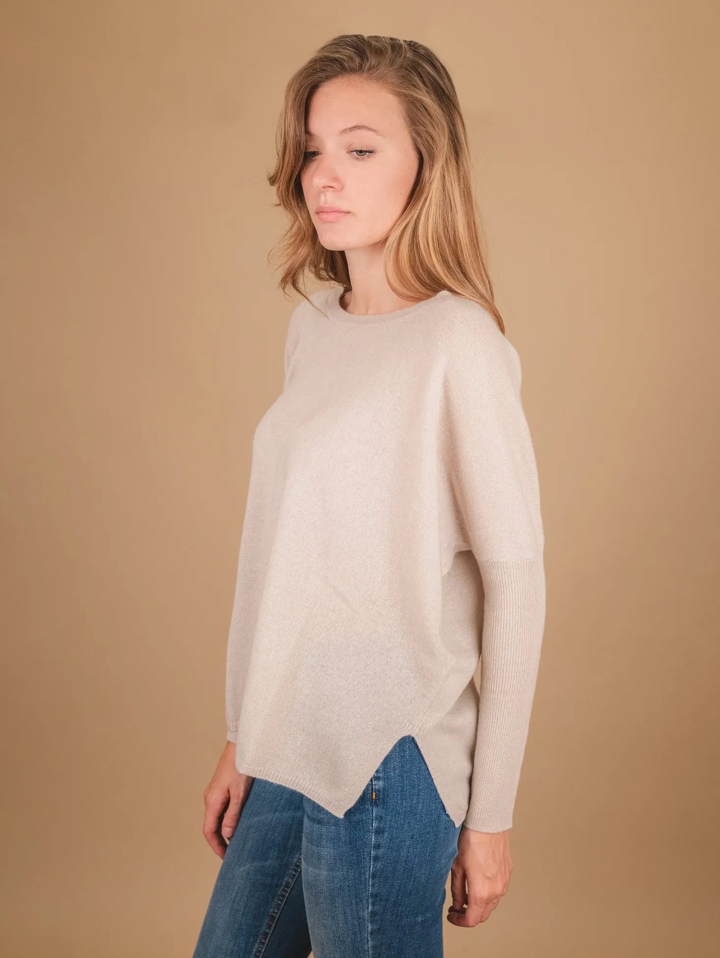 MAGLIA OVER IN CASHMERE ECO-FRIENDLY BEIGE