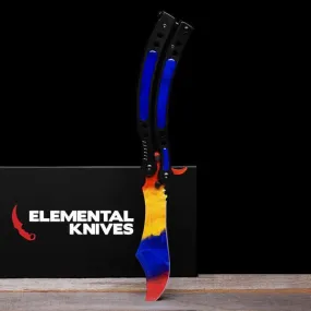 Marble Fade Folding Butterfly Knife