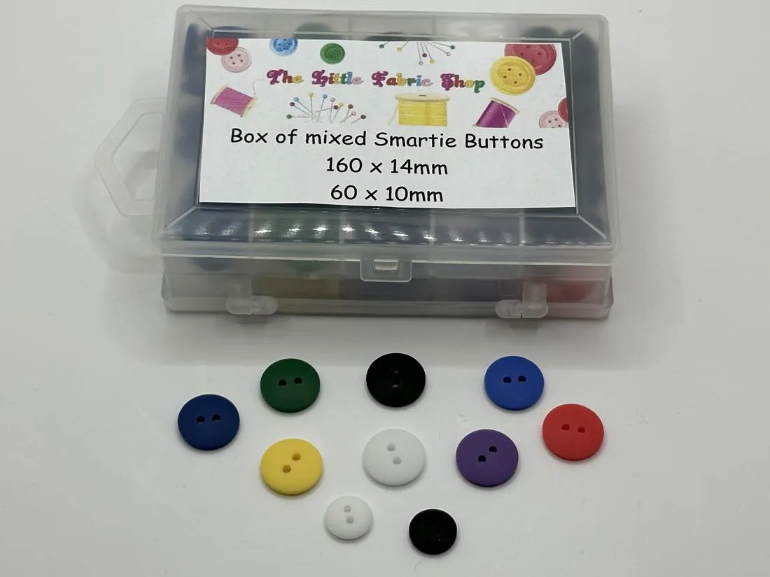 Mixed Selection of Smartie Buttons Matte 2 Hole