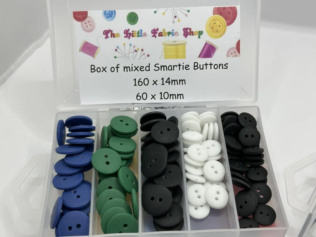 Mixed Selection of Smartie Buttons Matte 2 Hole