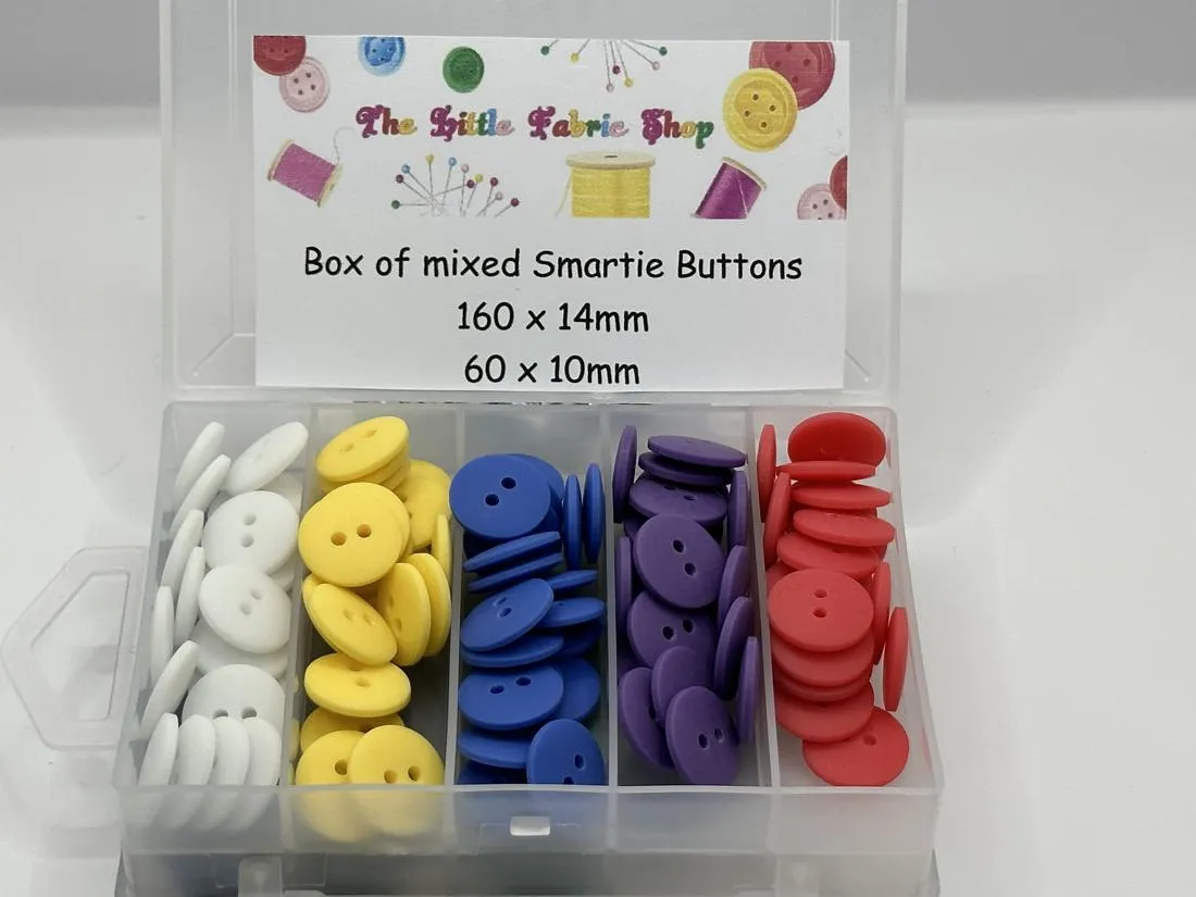 Mixed Selection of Smartie Buttons Matte 2 Hole