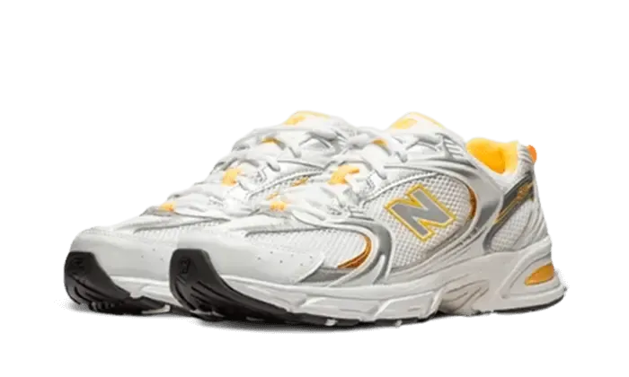 New Balance 530 White Vibrant Apricot Silver Metallic