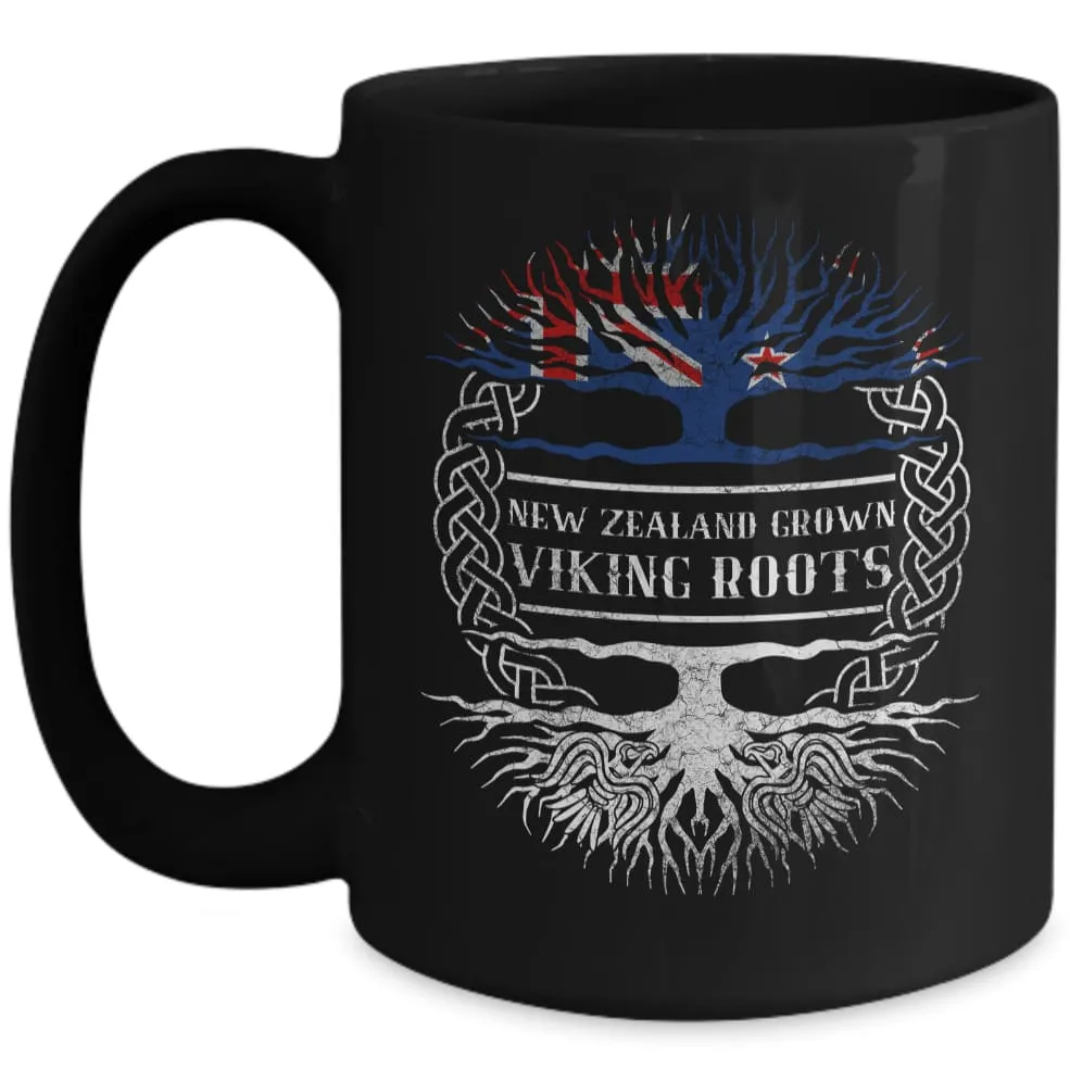 New Zealand Grown Viking Roots Black Mug