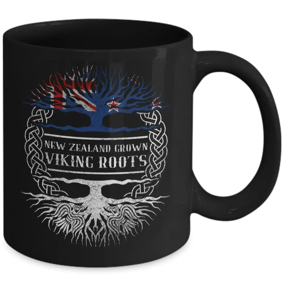 New Zealand Grown Viking Roots Black Mug