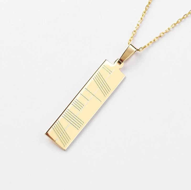 Ogham Gold Pendant - Large