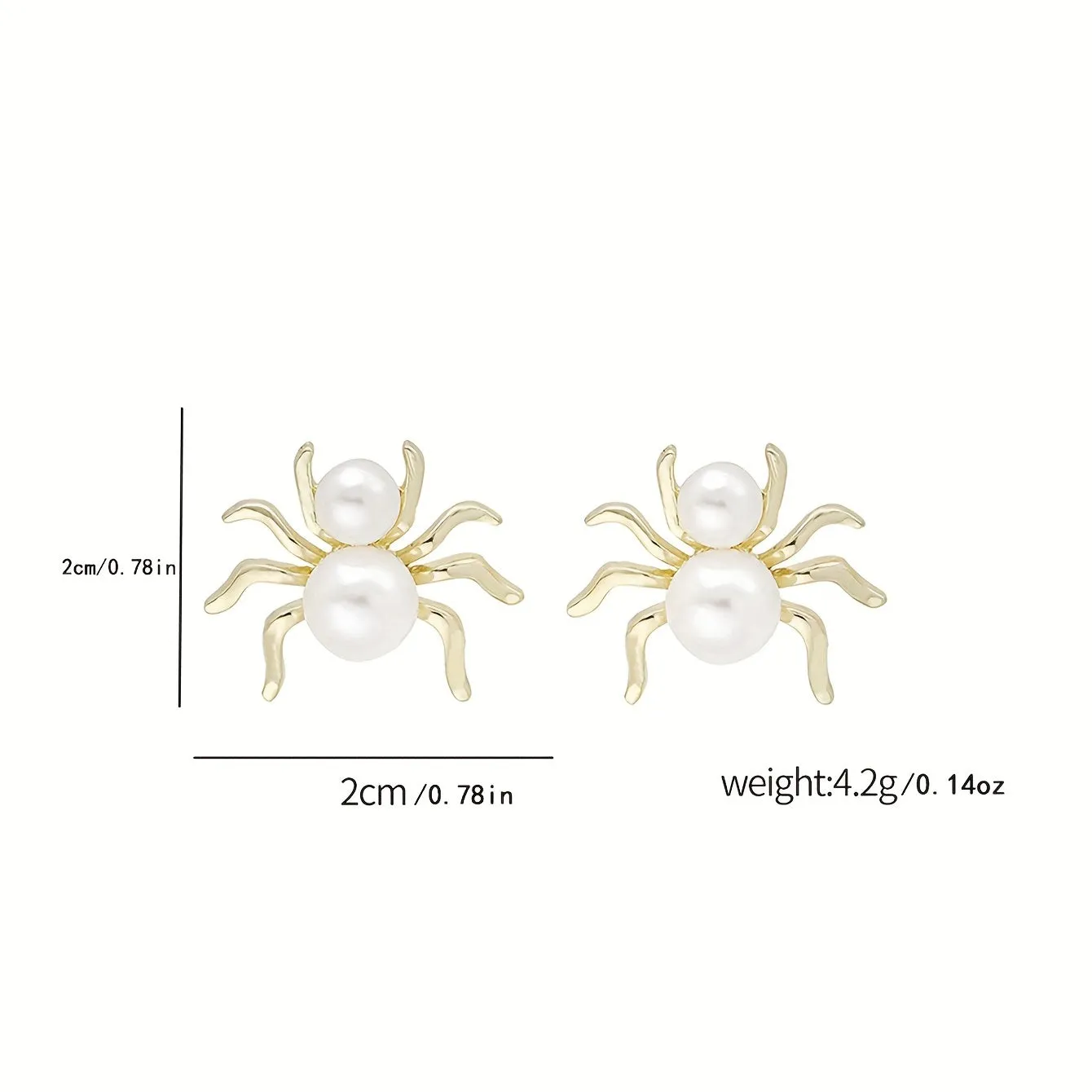 Personality Retro Creative 3D Spider Stud Earrings Inlaid Faux Pearl Ear Jewelry LJH17