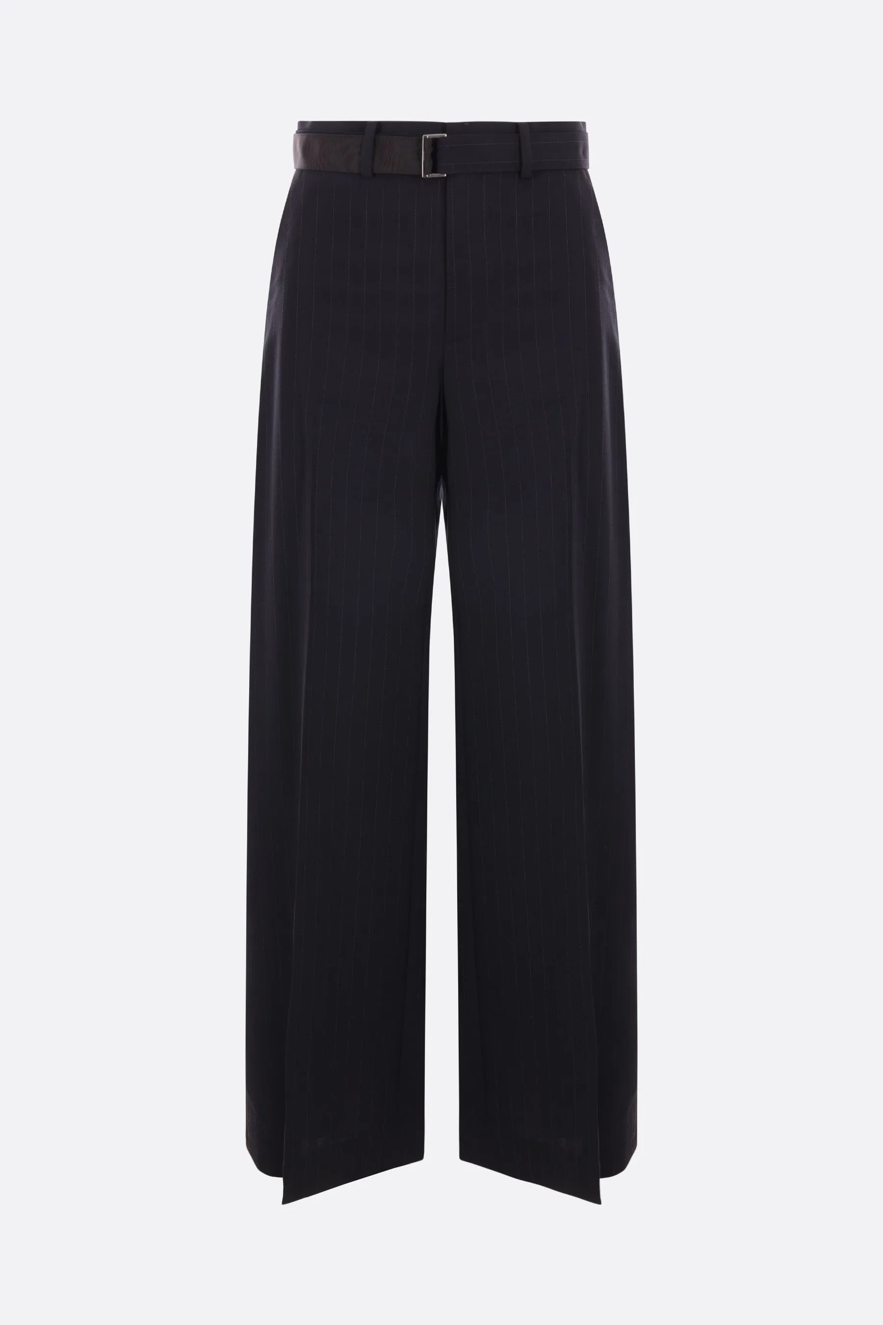 pinstriped grain de poudre wide-leg pants