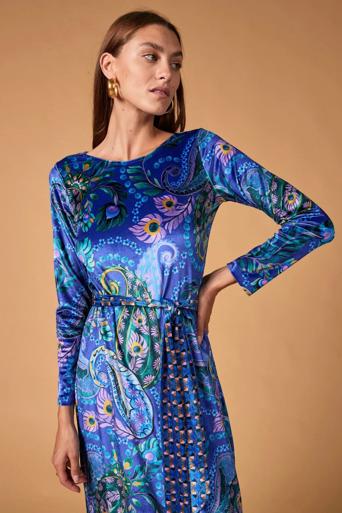 Piper Velvet Dress - Mystic Lagoon