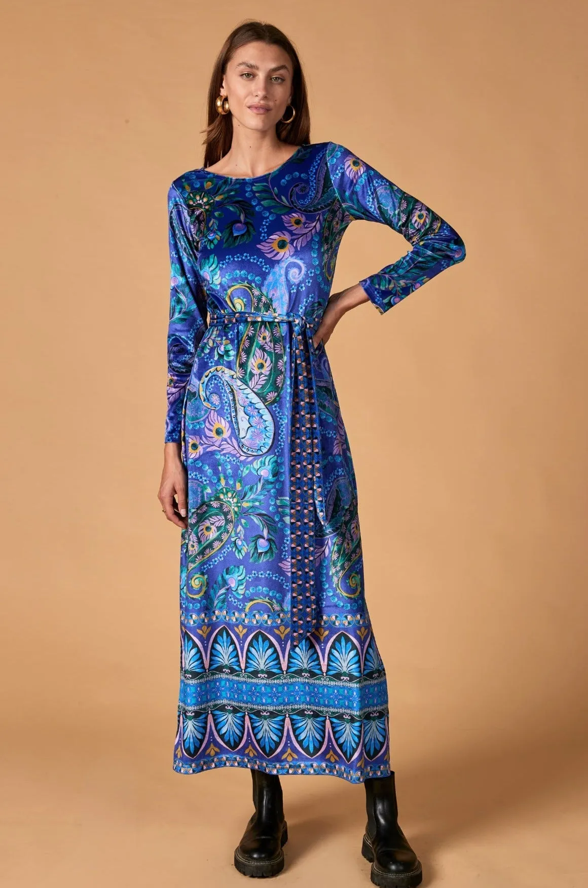 Piper Velvet Dress - Mystic Lagoon