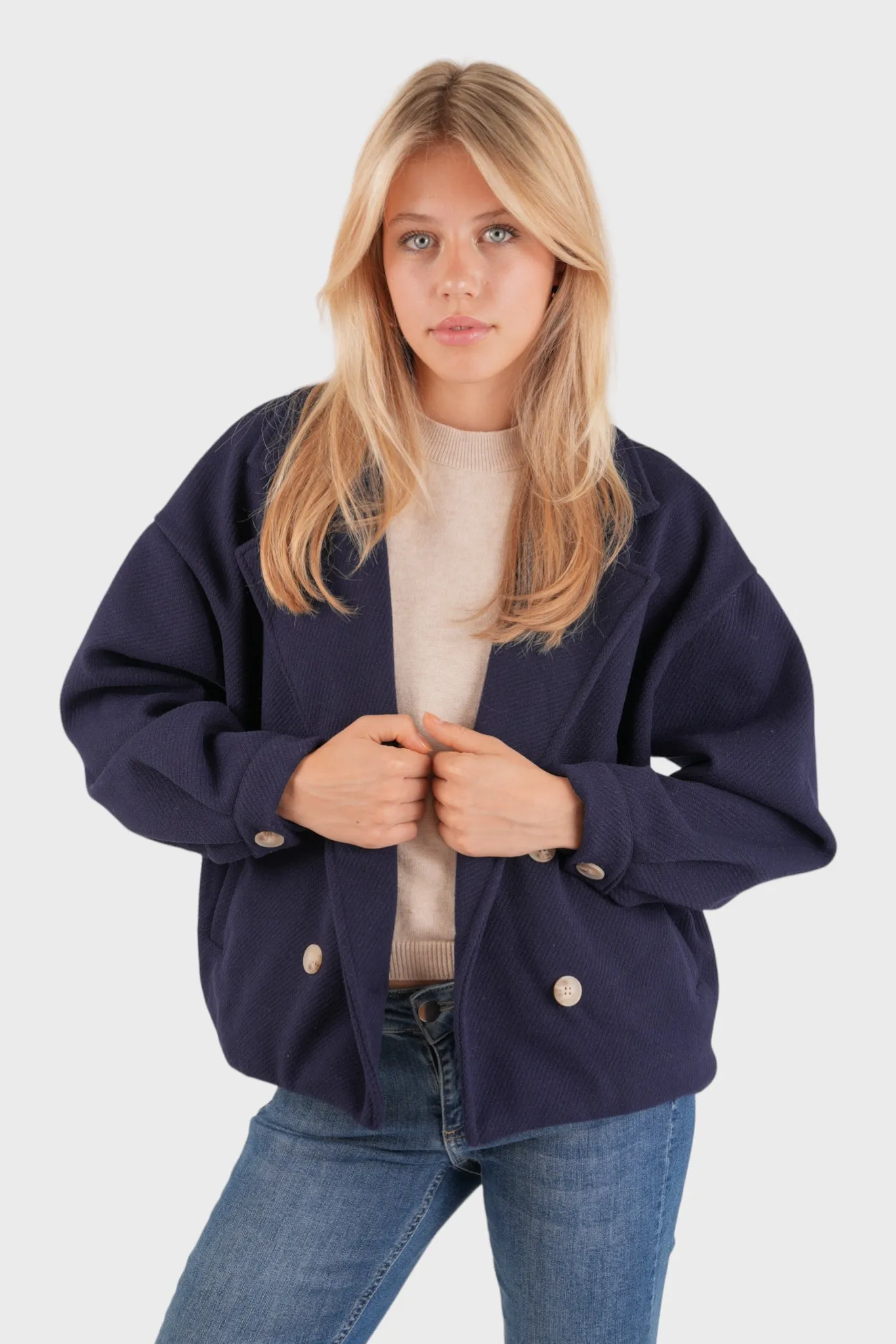 “Scandi” coat blue