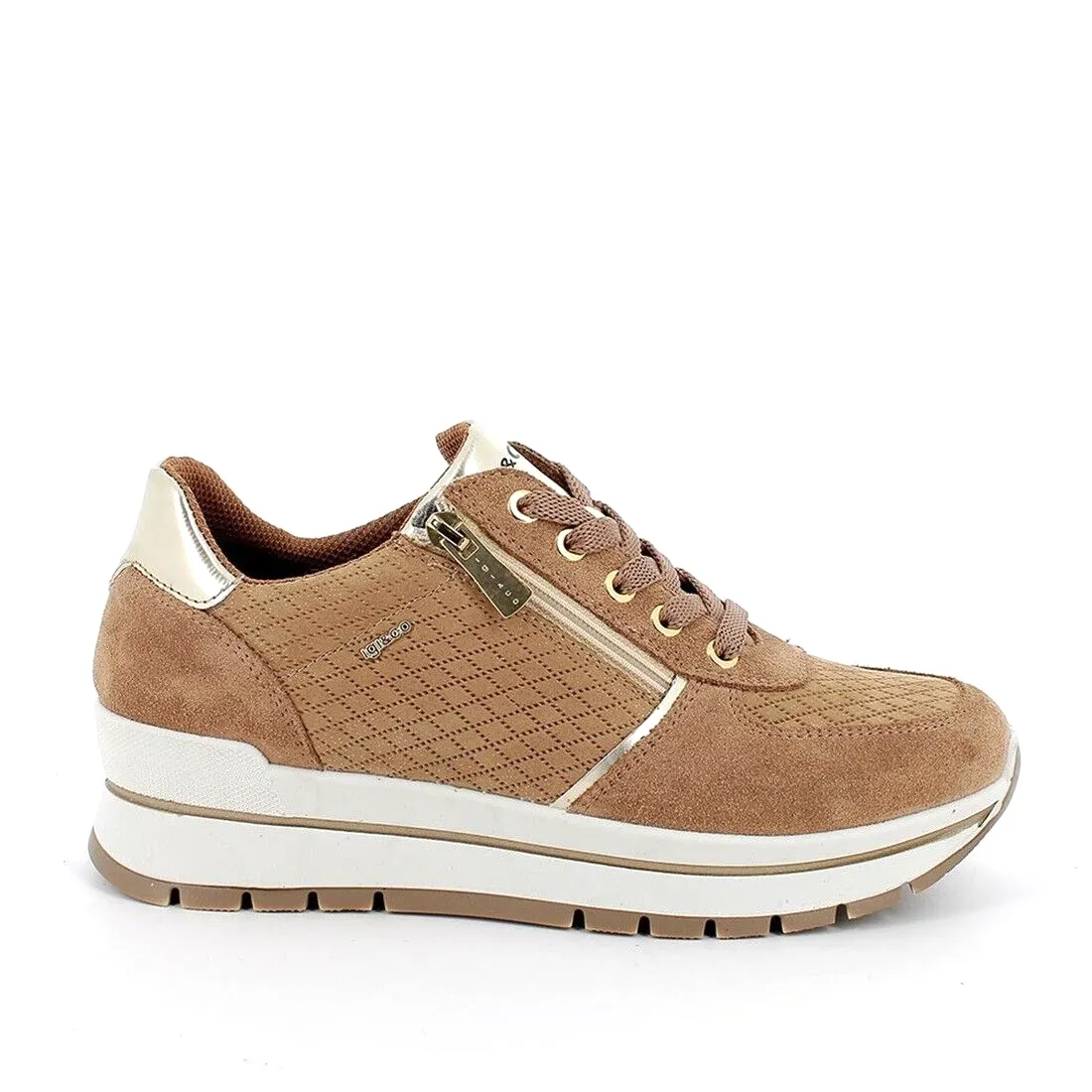 Scarpe da Donna - IGI&CO Art. 4672922 sneakers CARAMEL lacci più zip laterale