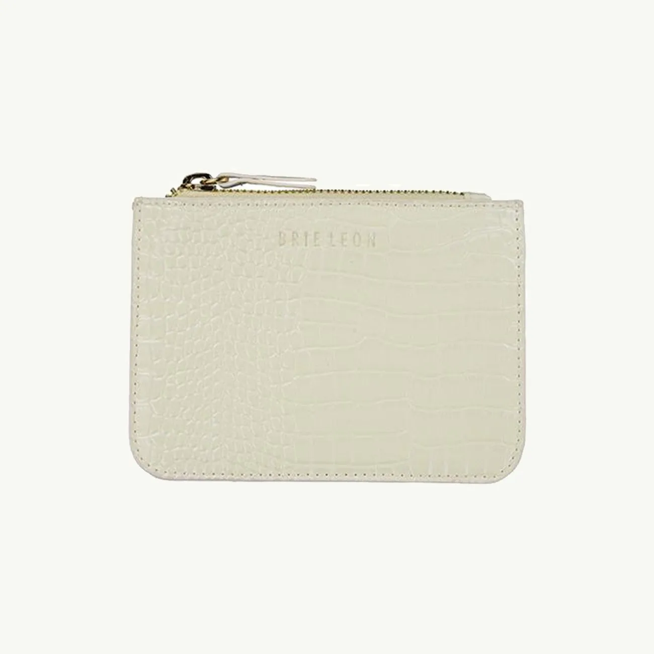 SMALL ZIP POUCH BONE OILY CROC