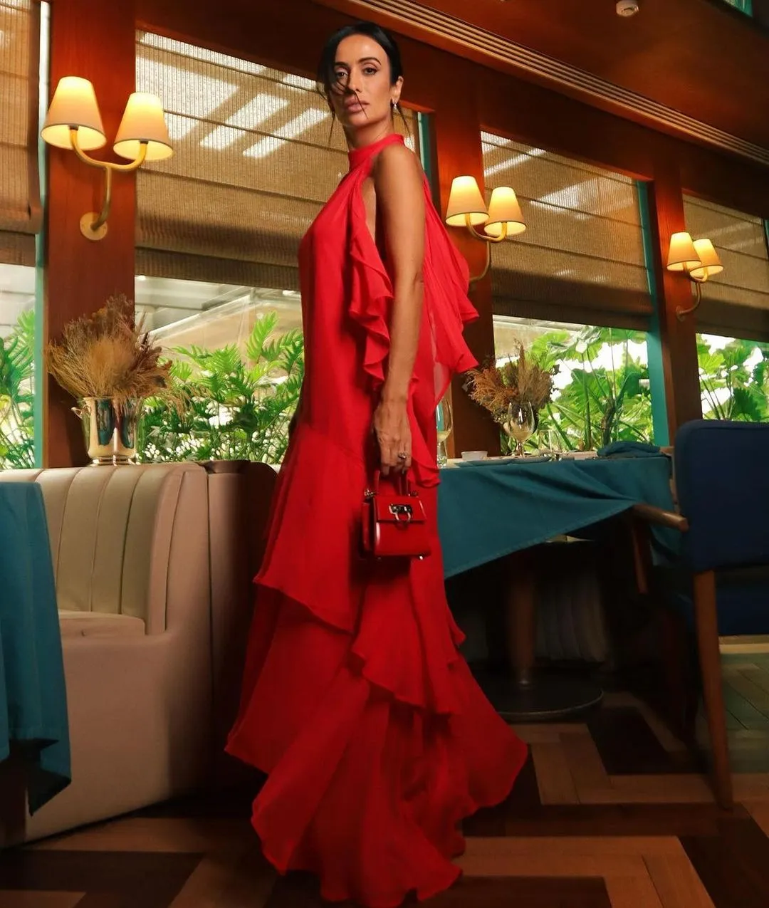 VESTIDO LCECCI VERMELHO JAMILE BABADOS