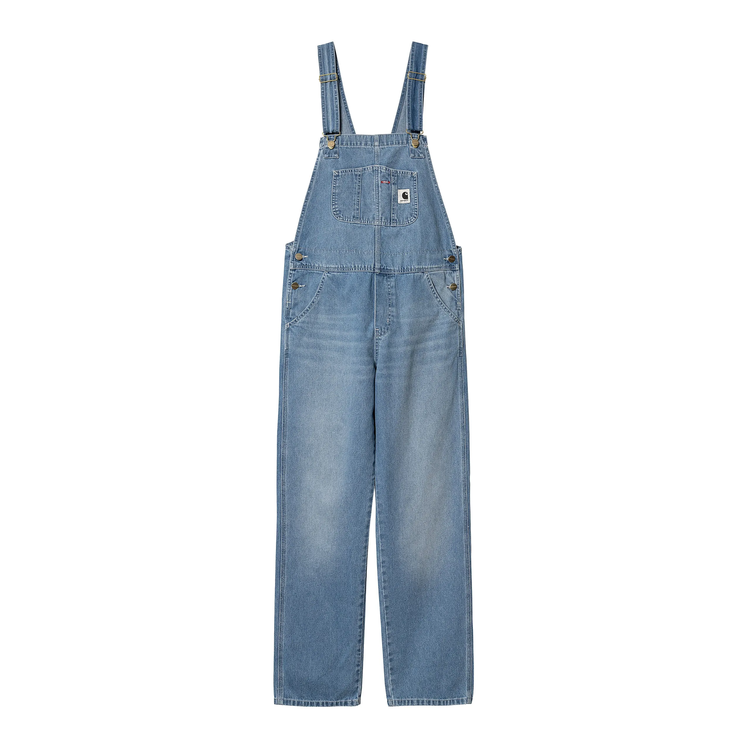 W' BIB OVERALL STRAIGHT BLUE LIGHT TRUE WASHED